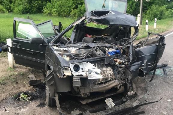 В Тамбовской области в результате ДТП "сложился" автомобиль "ВАЗ 2114" 