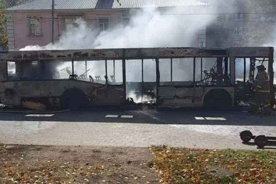 Сгорел рейсовый автобус "Тамбов – Рассказово"