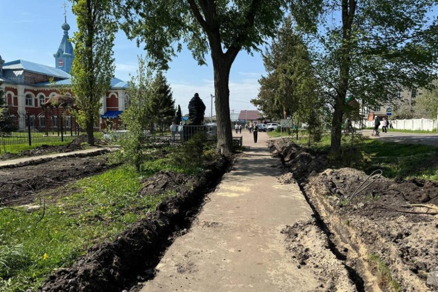 Работы по обновлению парка "Патриот" в Рассказово вышли на новый этап