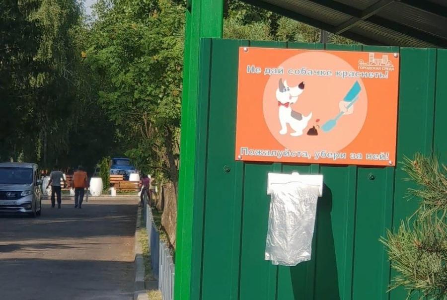 На севере Тамбова появился ящик с пакетами для уборки за собаками