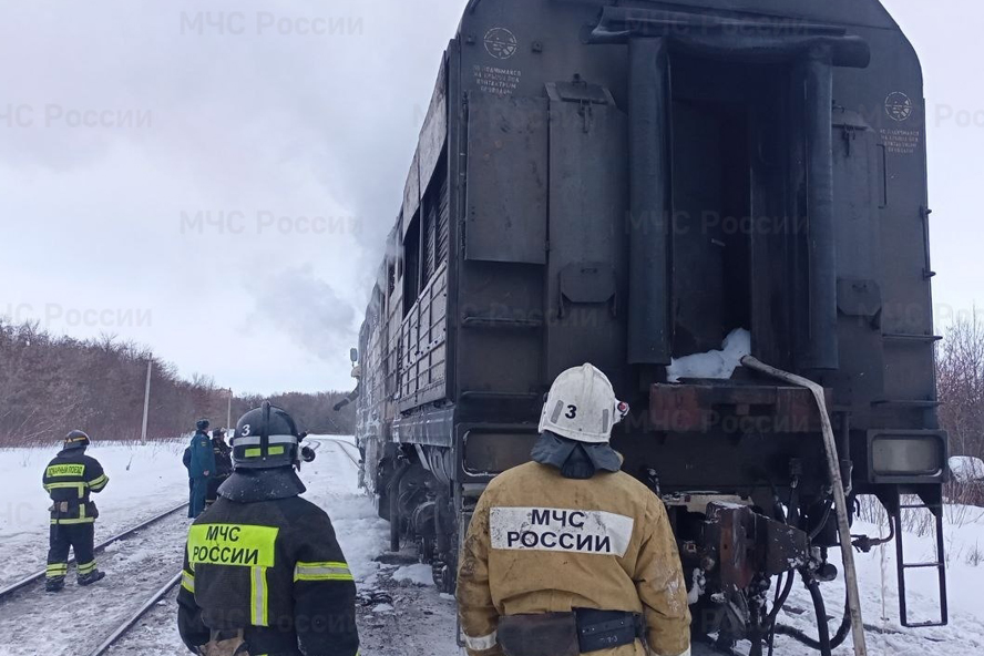 В Тамбове загорелся головной вагон грузового поезда