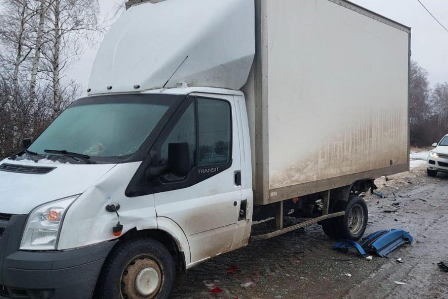 В Тамбовском районе на федеральной трассе иномарка влетела в припаркованный грузовик