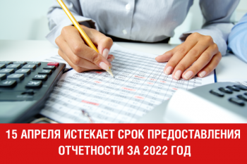 15 апреля 2023 года истекает срок предоставления отчетности за 2022 год