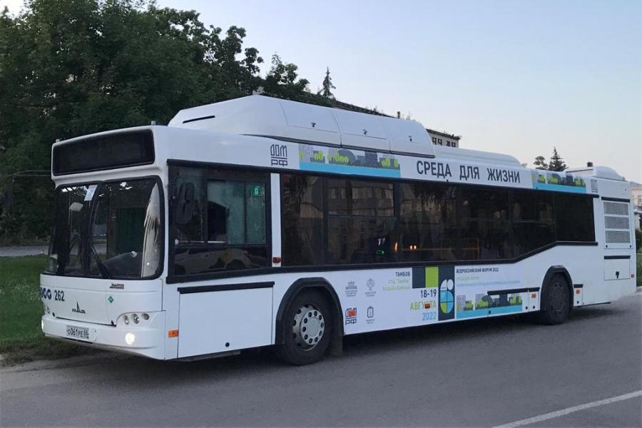 Автобусы напоминают тамбовчанам о всероссийском форуме "Среда для жизни"