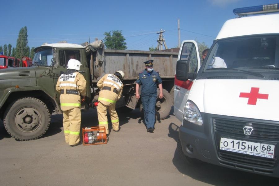 Учения в Первомайском районе: столкнулись грузовик и автобус
