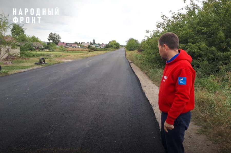 На въезде в село Стрельцы под Тамбовом отремонтировали разбитую дорогу