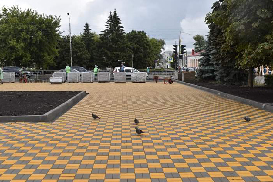 В Моршанске открыта новая линия по производству тротуарной плитки