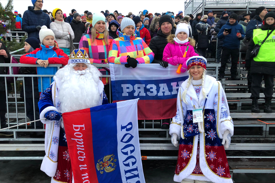 Спортивный Дед Мороз из Сосновки посетил Кубок Содружества по биатлону