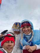 Тамбовский Дед Мороз со Снегурочкой на чемпионате Мира по лыжным гонкам